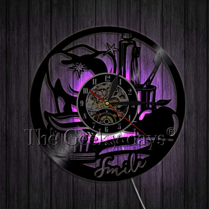 Originele vinyl klok voor tandartspraktijk