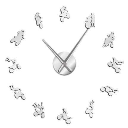 Grote 3D motor wandklok sticker