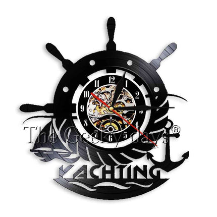 Marine vinylplaat klok met anker