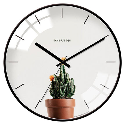 Design Wandklok Hout met Geel