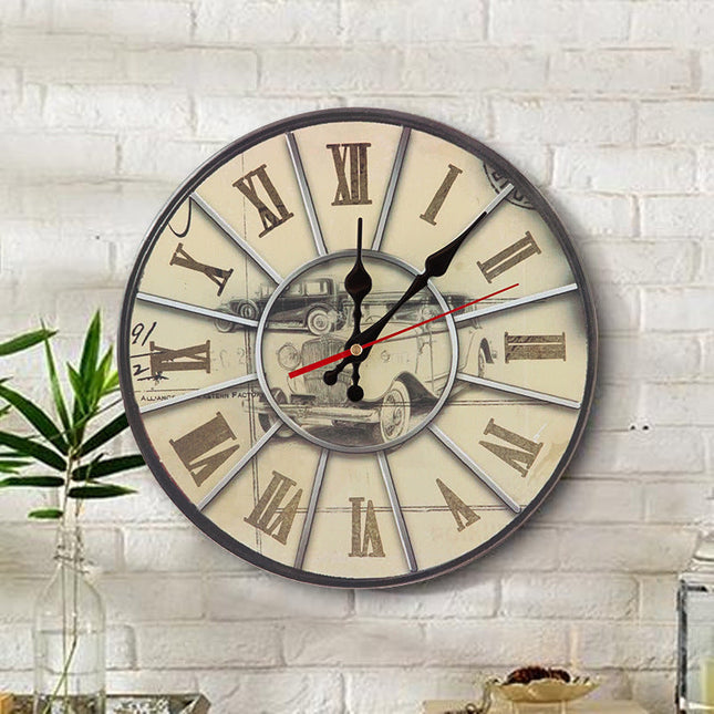 Originele houten wandklok met uilen