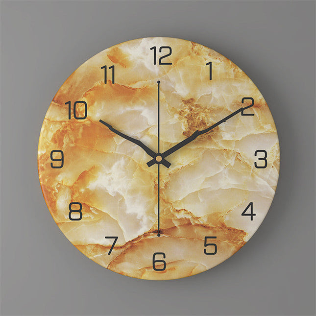 Design Wandklok Zwart Wit Marmerlook