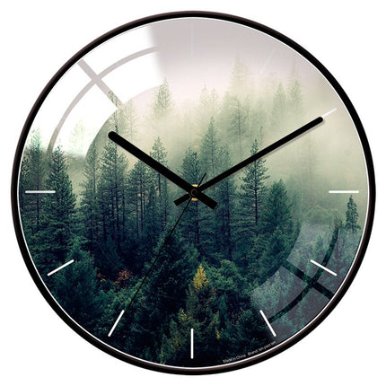 Design Wandklok Hout met Geel