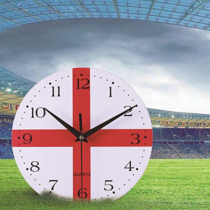 Ronde wandklok met vlag voor voetbalfan