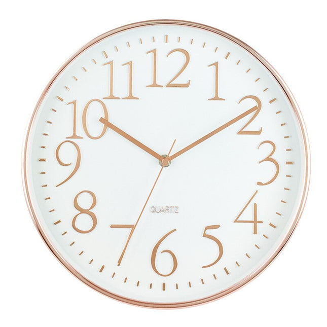 Scandinavische quartz klok met marmerlook
