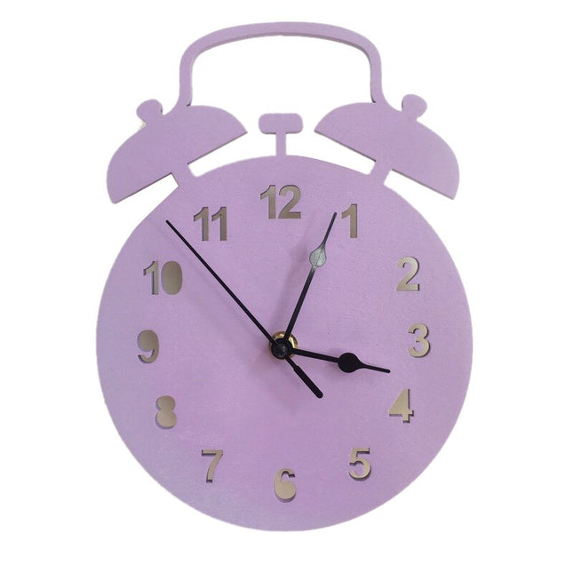 Houten wandklok in de vorm van wekker