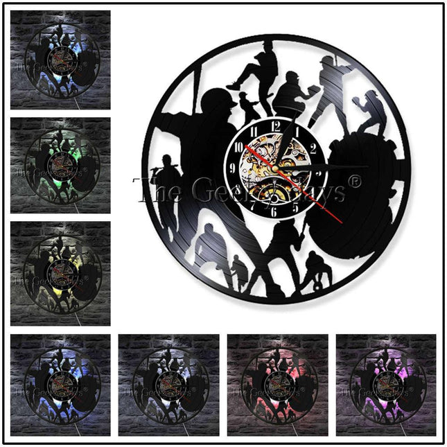 Baseball sport thema vinylplaat klok