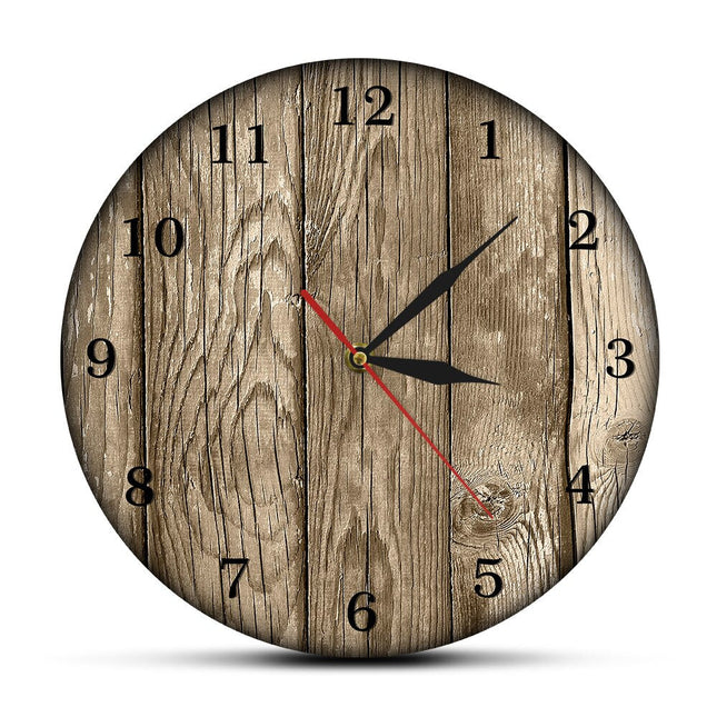 Vintage wandklok met gekleurd houteffect