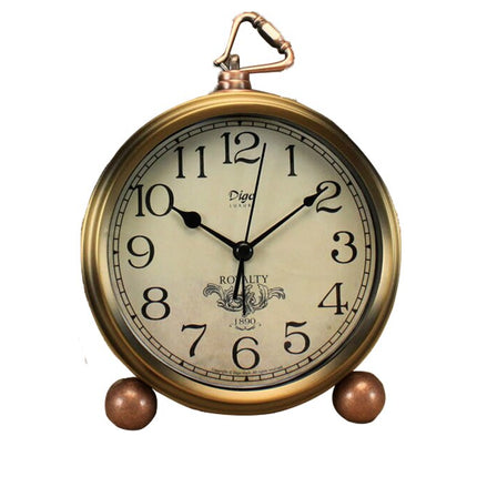 Vintage goudkleurige wekker met bel