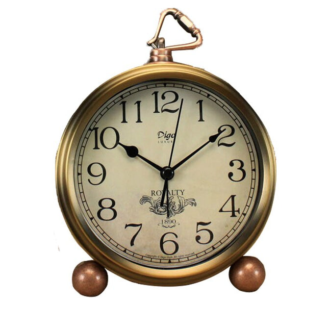 Vintage goudkleurige wekker met bel