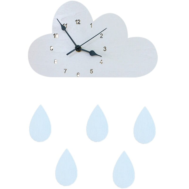 Scandinavische wandklok wolk voor kinderkamer