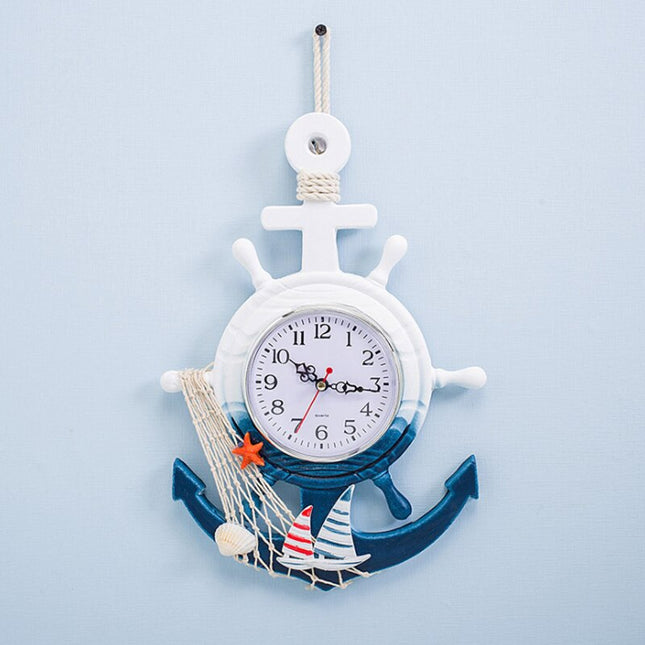 Maritieme wandklok in de vorm van anker