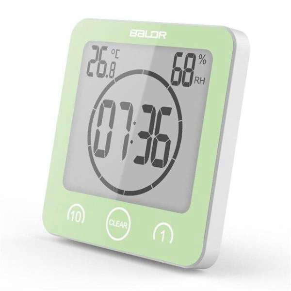 Digitale badkamerklok met timer temperatuur