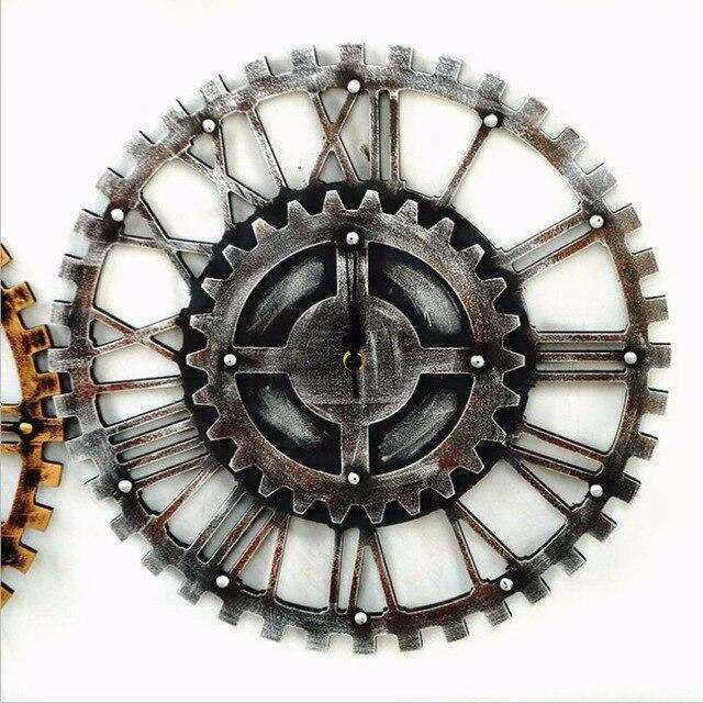 Grote industriële tandwiel wandklok retro