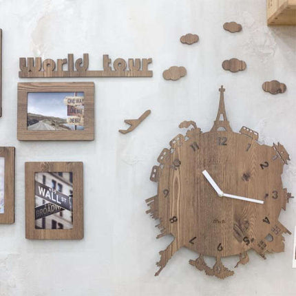 Wandklok wereldreis met fotolijstjes