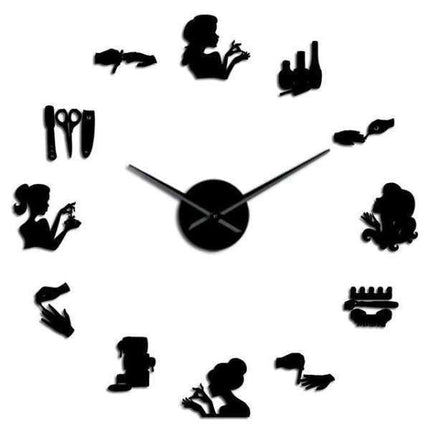 3D wandklok voor schoonheidssalon decor