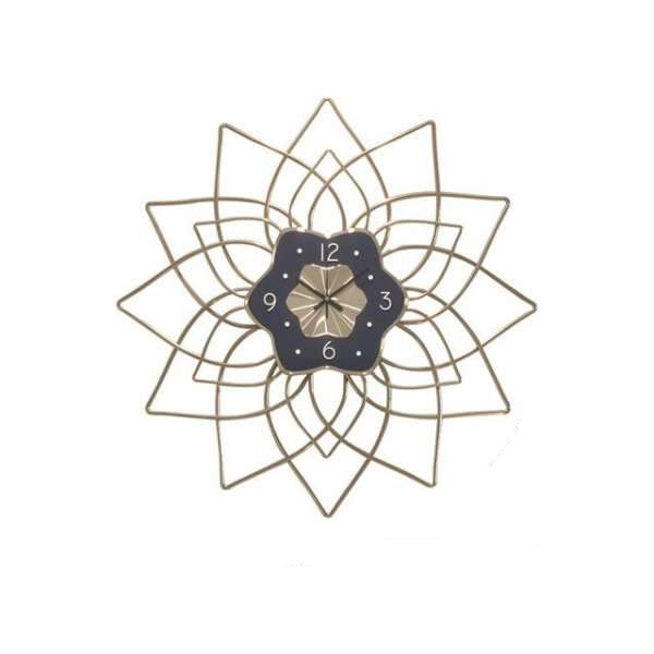 Grote metalen wandklok bloem design