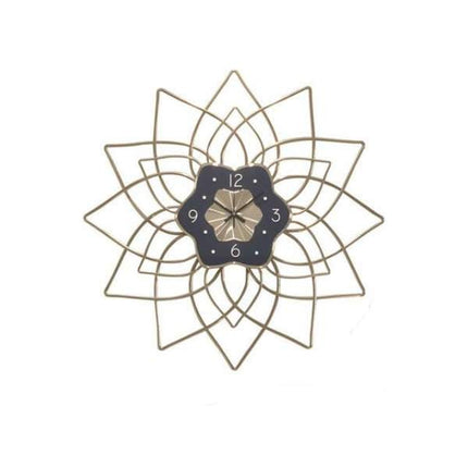 Grote metalen wandklok bloem design