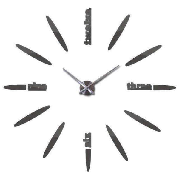 Moderne sticker wandklok met letters