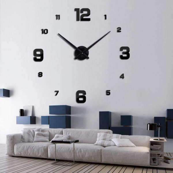 Grote zelfklevende design wandklok DIY