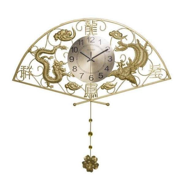 Grote Aziatische wandklok met draken