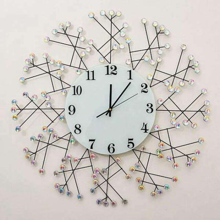 Grote design wandklok goud kristal