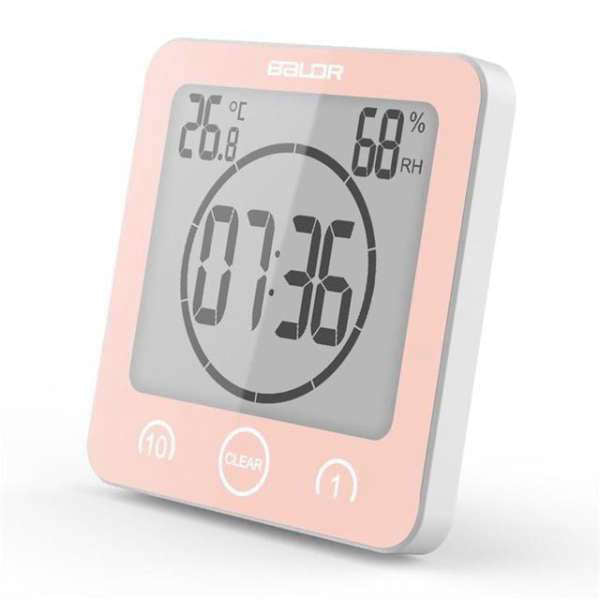 Digitale badkamerklok met timer temperatuur