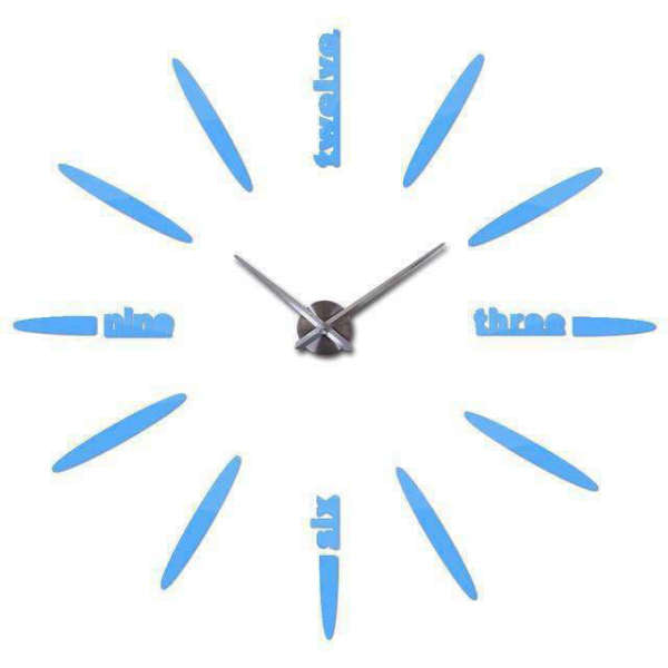 Moderne sticker wandklok met letters