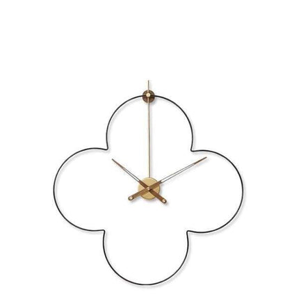 Geometrische metalen wandklok klaver design