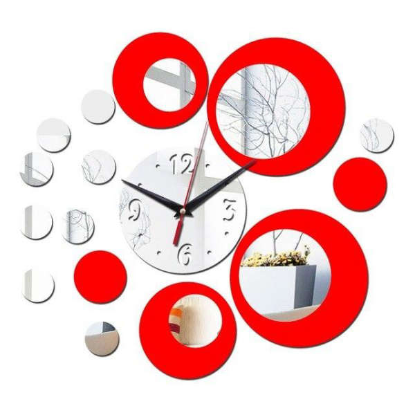 Grote spiegel wandklok modern design