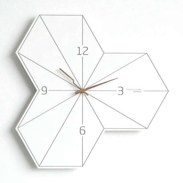 Grote geometrische wandklok modern design