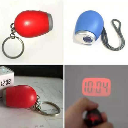 Mini digitale projectieklok als sleutelhanger