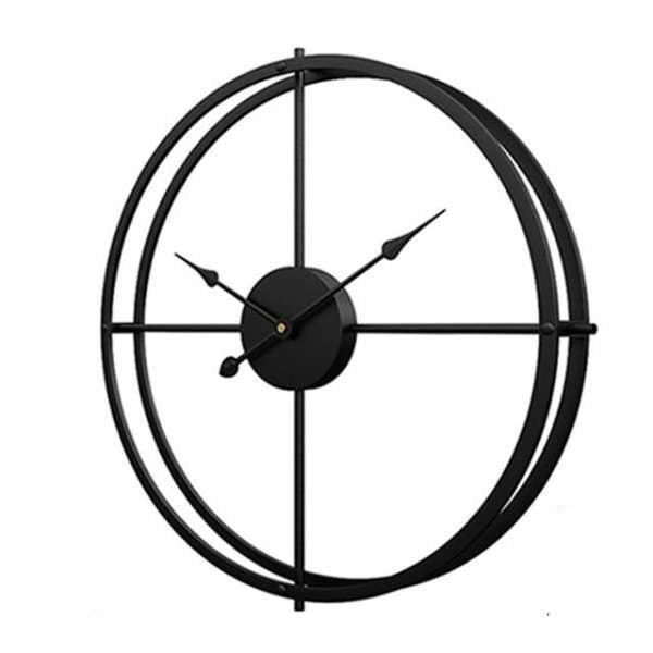 Zwarte Scandinavische metalen wandklok