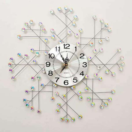 Grote design wandklok goud kristal