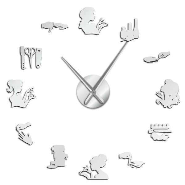 3D wandklok voor schoonheidssalon decor