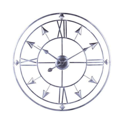 Grote metalen wandklok met pijlen