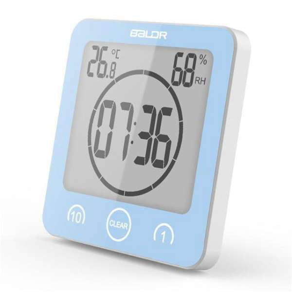 Digitale badkamerklok met timer temperatuur