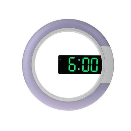 Digitale design wandklok met LED-ring