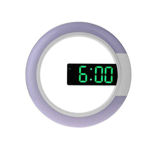 Digitale design wandklok met LED-ring