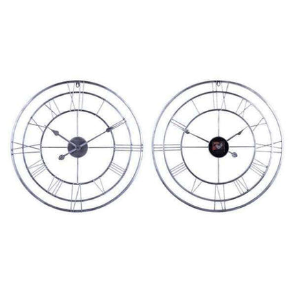 Grote metalen wandklok dubbele cirkel