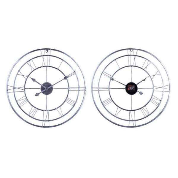 Grote metalen wandklok dubbele cirkel
