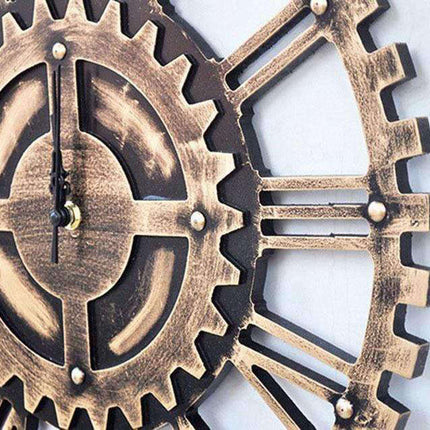 Grote industriële tandwiel wandklok retro