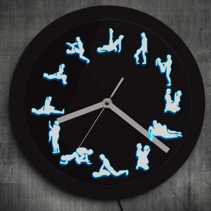 Kamasutra wandklok met LED verlichting