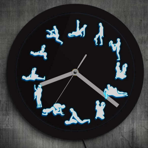 Kamasutra wandklok met LED verlichting