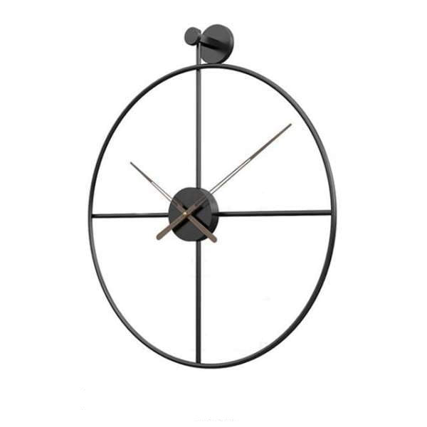 Zwarte Scandinavische metalen wandklok