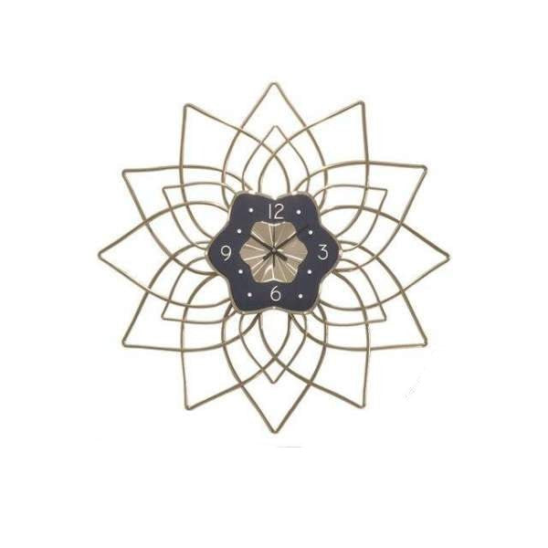 Grote metalen wandklok bloem design
