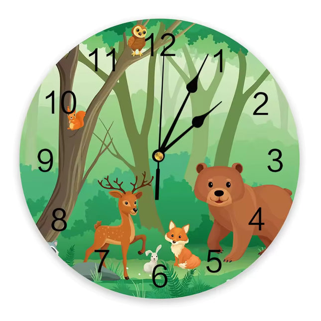 Ronde kinderklok met schattige vosjes