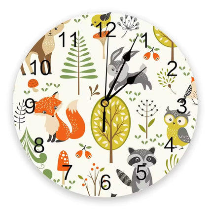 Ronde kinderklok met schattige vosjes