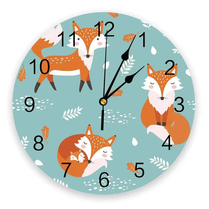 Ronde kinderklok met schattige vosjes