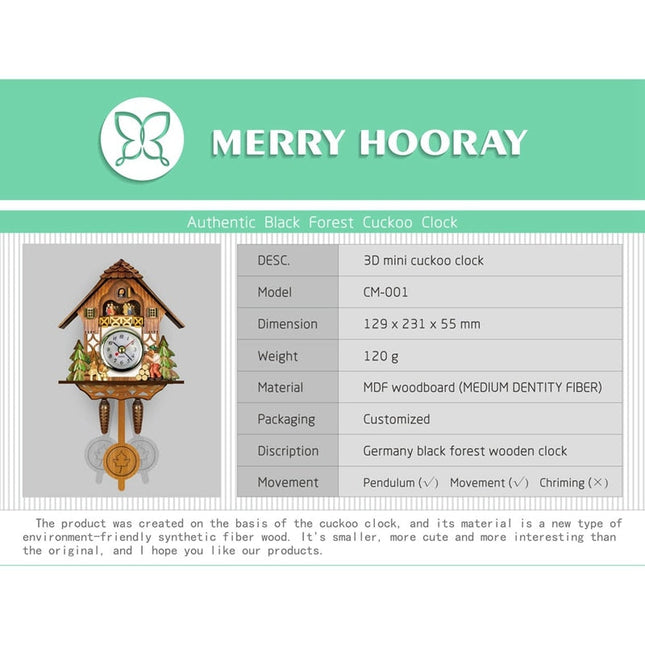 Klassieke houten koekoeksklok met slinger